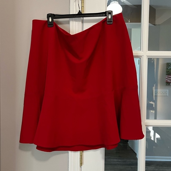 Eloquii Red Asymmetrical Midi A-Line Skirt size 22 NWT - Picture 1 of 12
